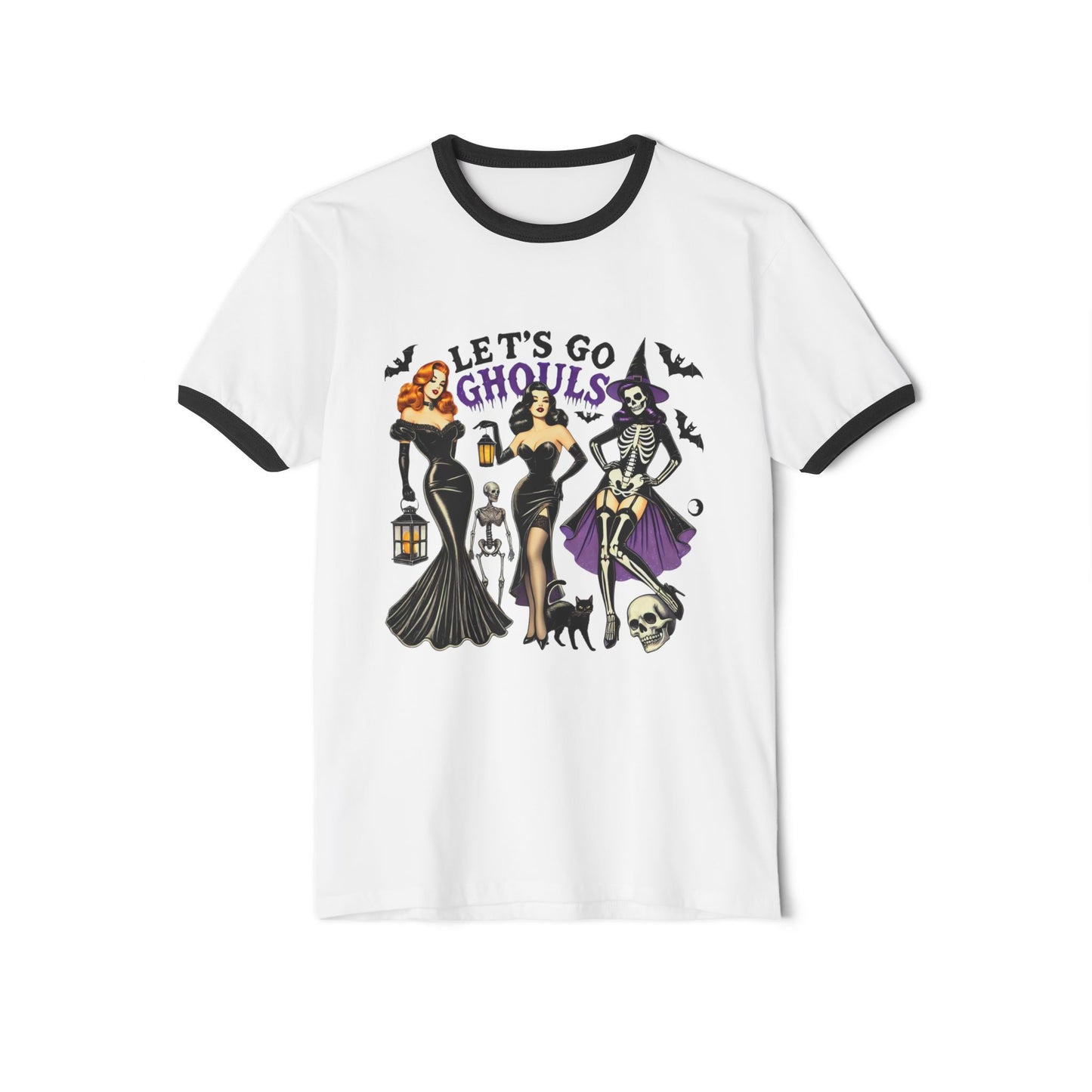 "Let's Go Ghouls" - Unisex Cotton Ringer T-Shirt