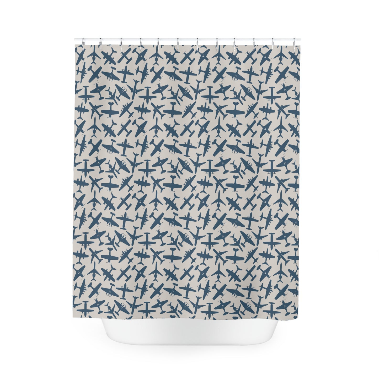 aviation merchandise, airplane patterned shower curtain