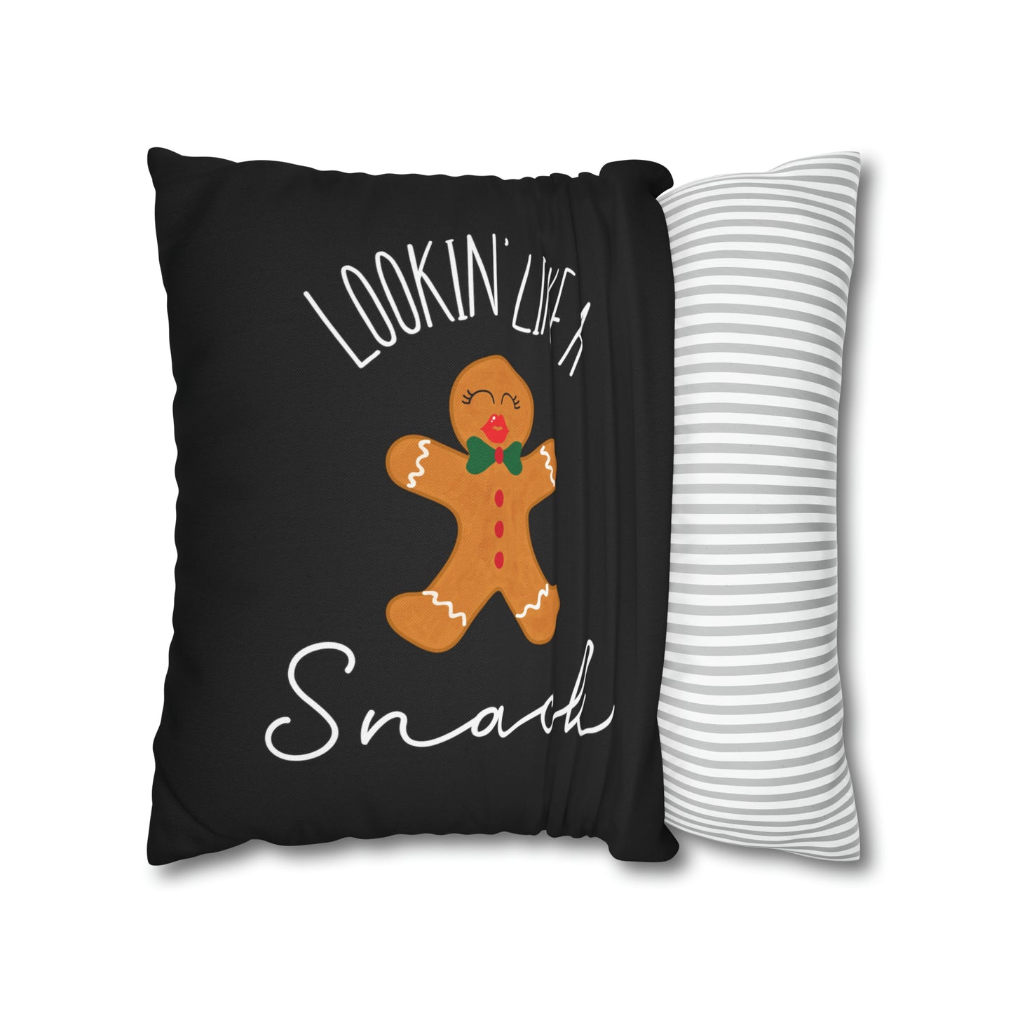 "Lookin' Like a Snack" Christmas Pillow Cover, Black