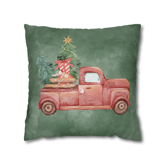 Red Truck Christmas Pillow Cover