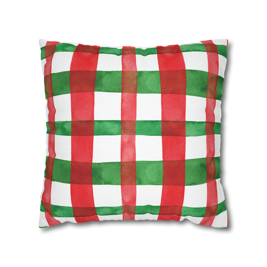 Gingham Christmas Pillow Cover