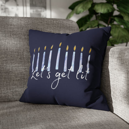 let's get lit hanukkah couch throw pillow
