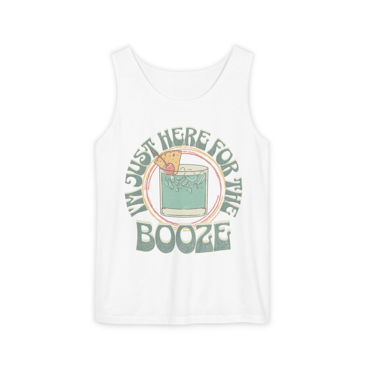 "I'm Just Here for the Booze" Funny Drinking Unisex Tank Top