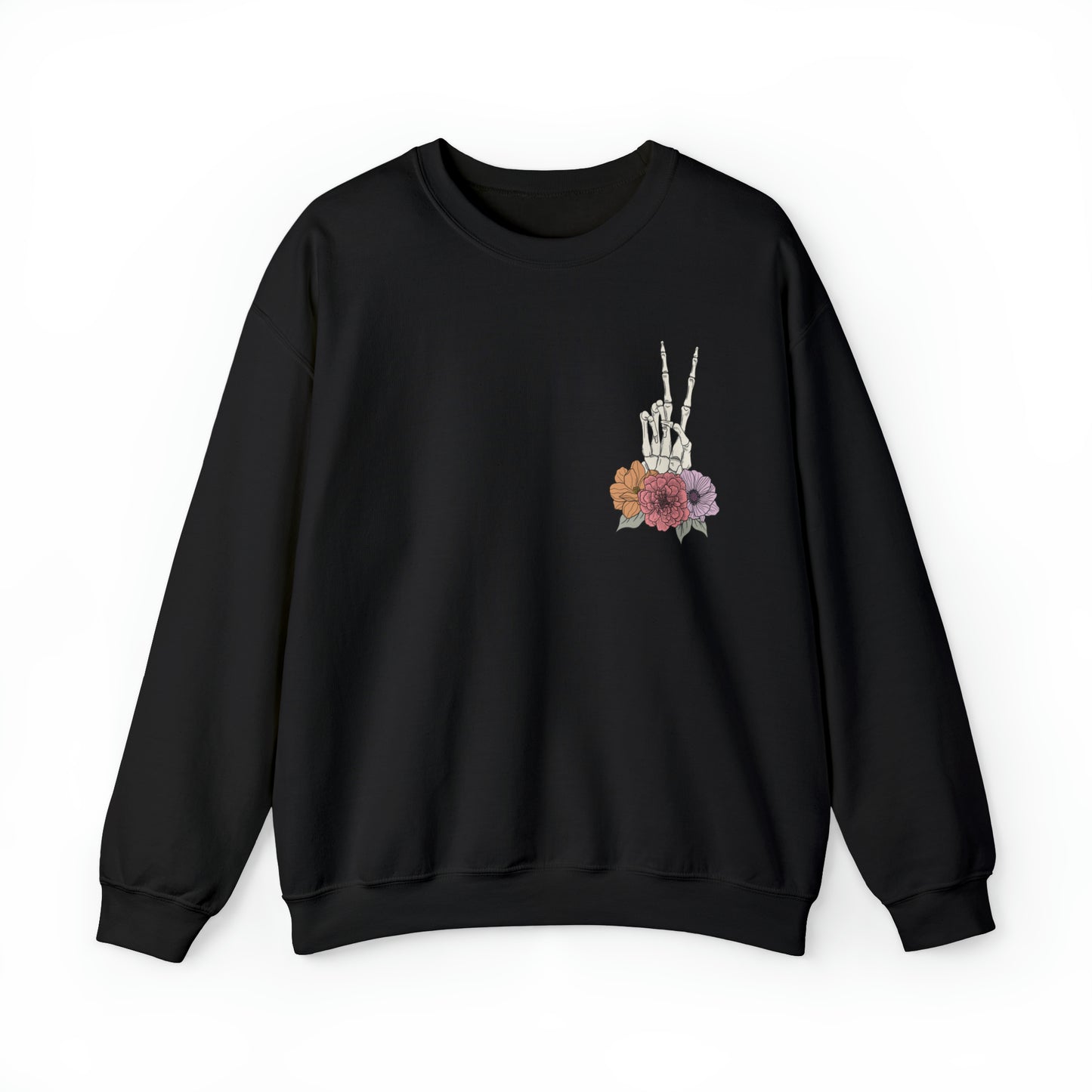 Skeleton Peace Sign Halloween Sweatshirt