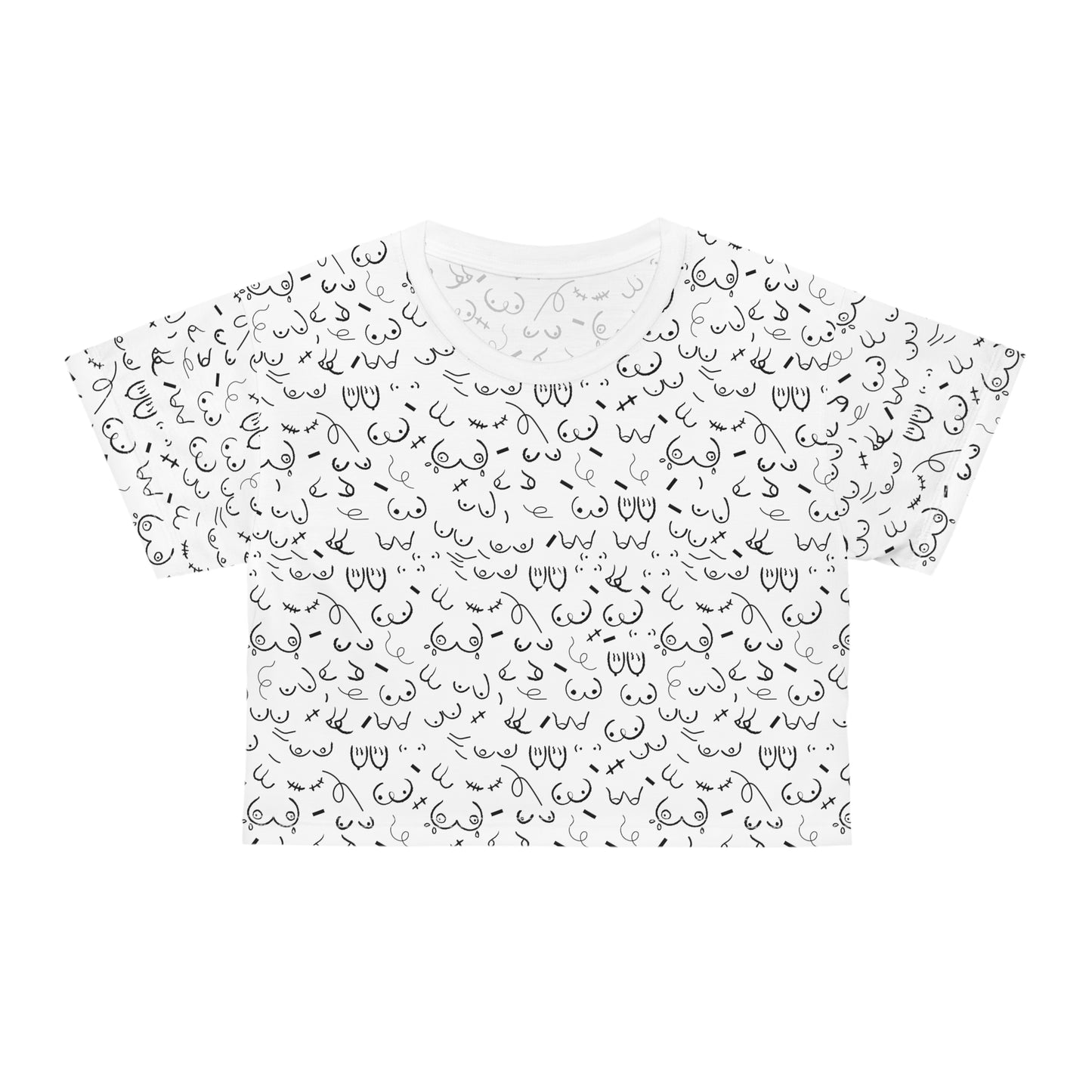 Boob Pattern Cropped Breastfeeding Tee