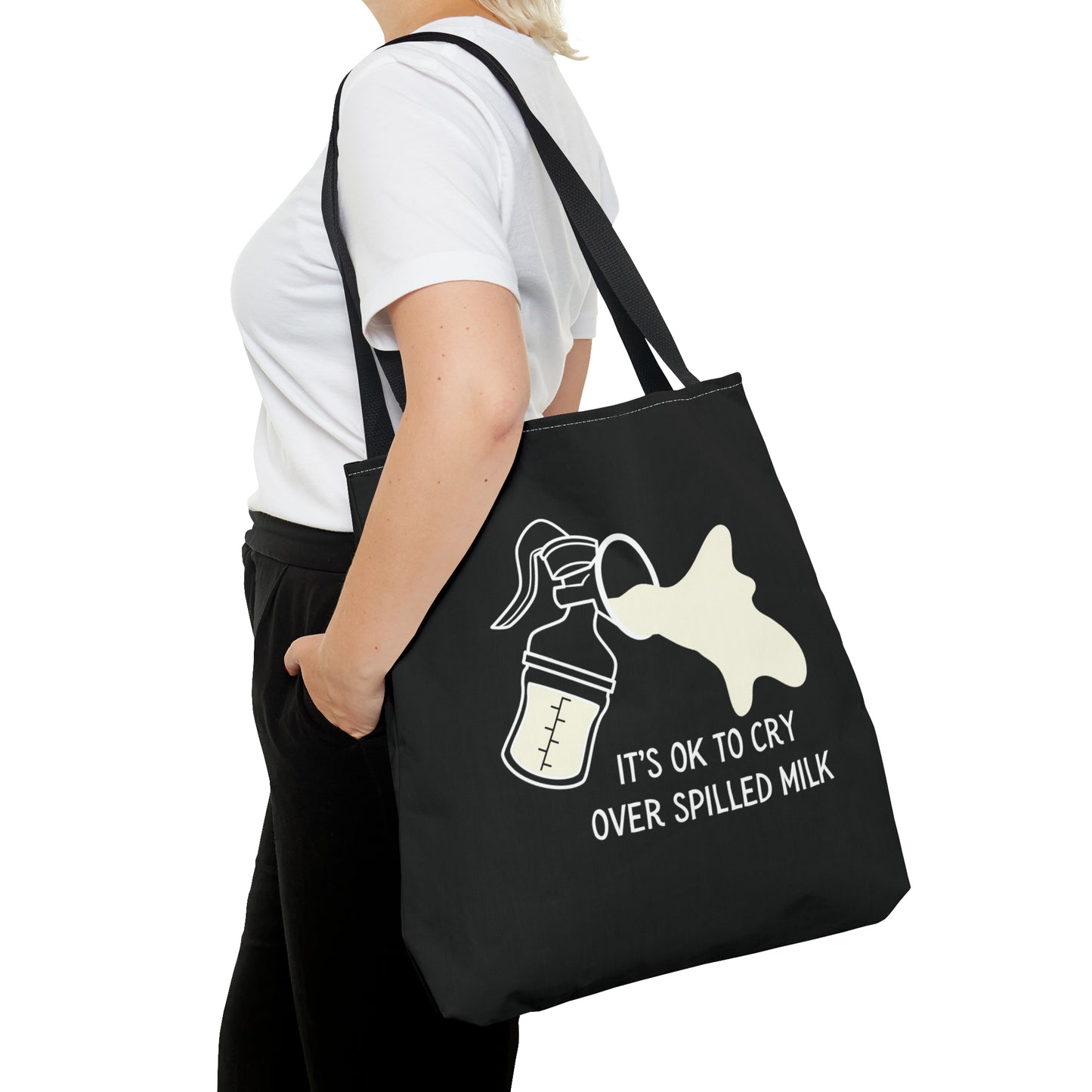"It's OK to Cry Over Spilled Milk" Breastfeeding Tote Bag for Breast Pump