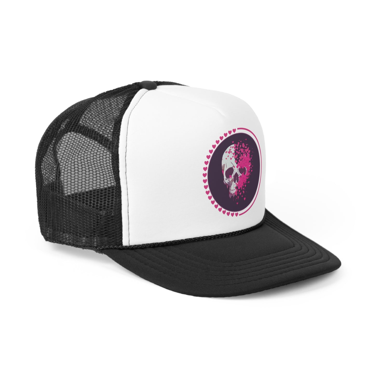 Heart Skull Halloween Trucker Hat