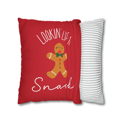 "Lookin' Like a Snack" Christmas Pillow Cover, Red