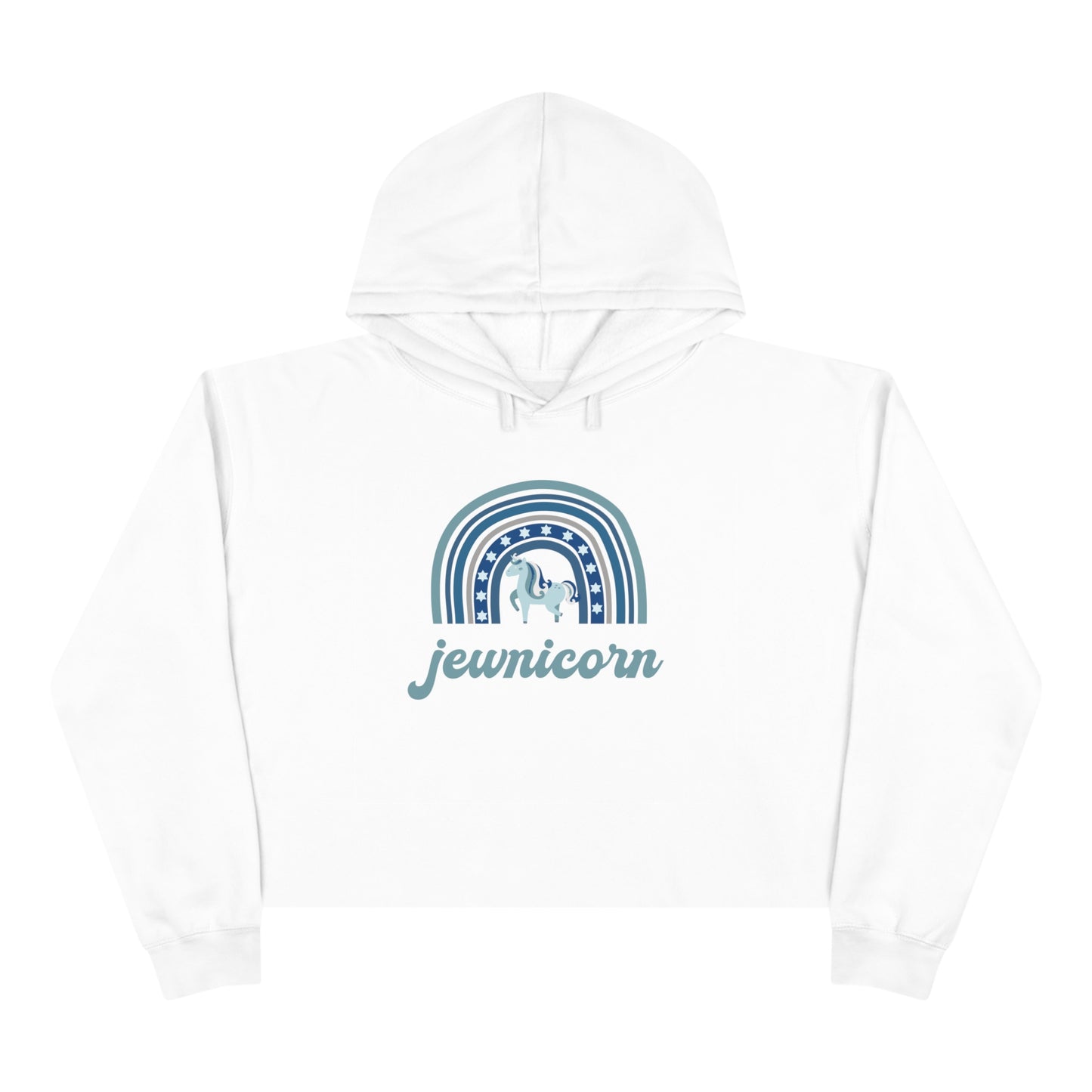 "Jewnicorn" Cropped Hanukkah Hoodie