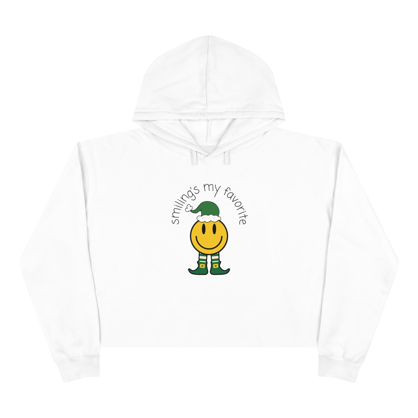 "Smiling's My Favorite" Cropped Christmas Hoodie