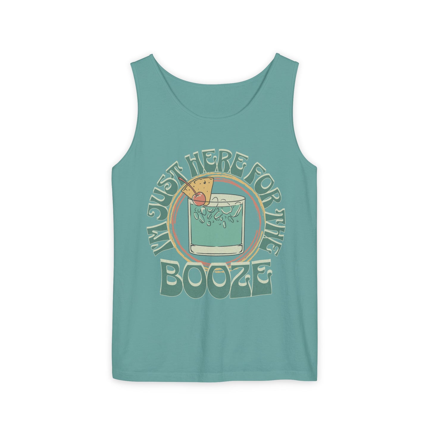"I'm Just Here for the Booze" Funny Drinking Unisex Tank Top