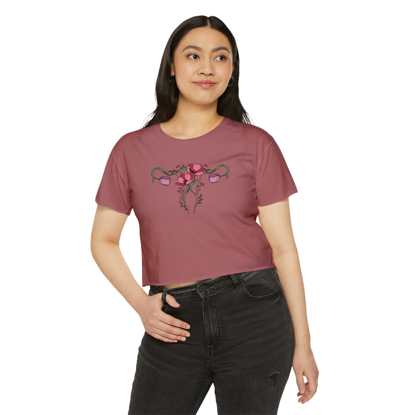 Floral Uterus Crop Top