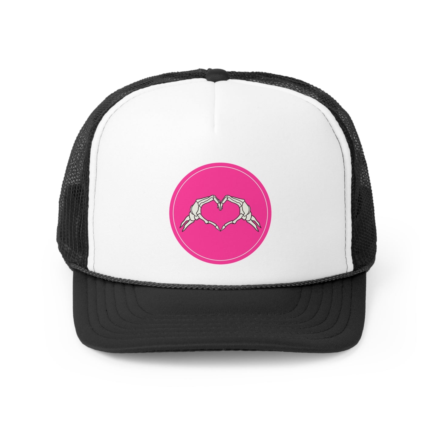 Skeleton Heart Hands Halloween Trucker Hat