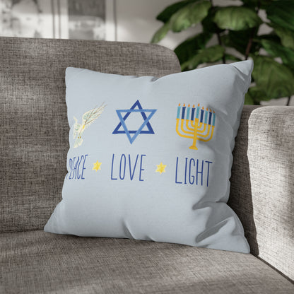 "Peace Love Light" Hanukkah Pillow Cover