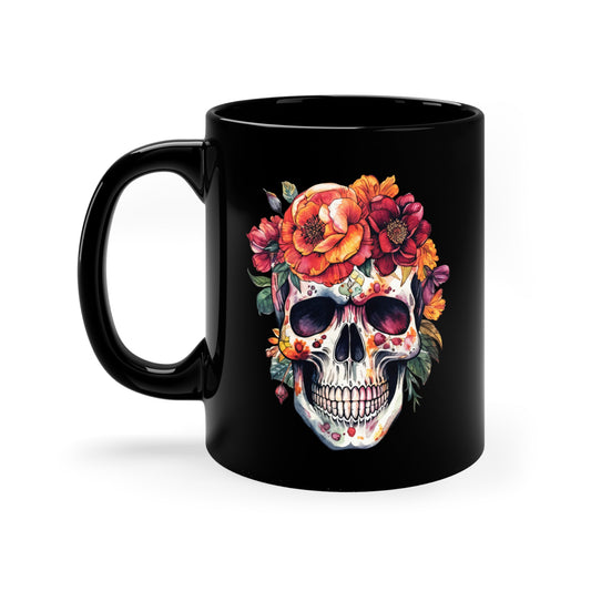 Flower Skull Halloween Mug