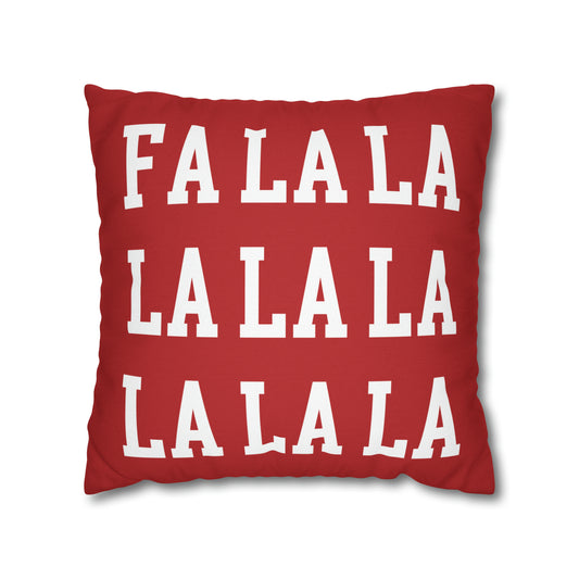 "Fa La La" Christmas Pillow Case, Red