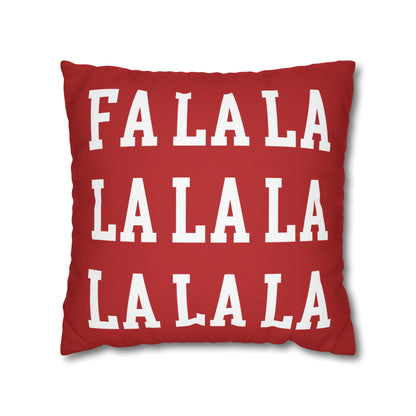 "Fa La La" Christmas Pillow Cover, Red