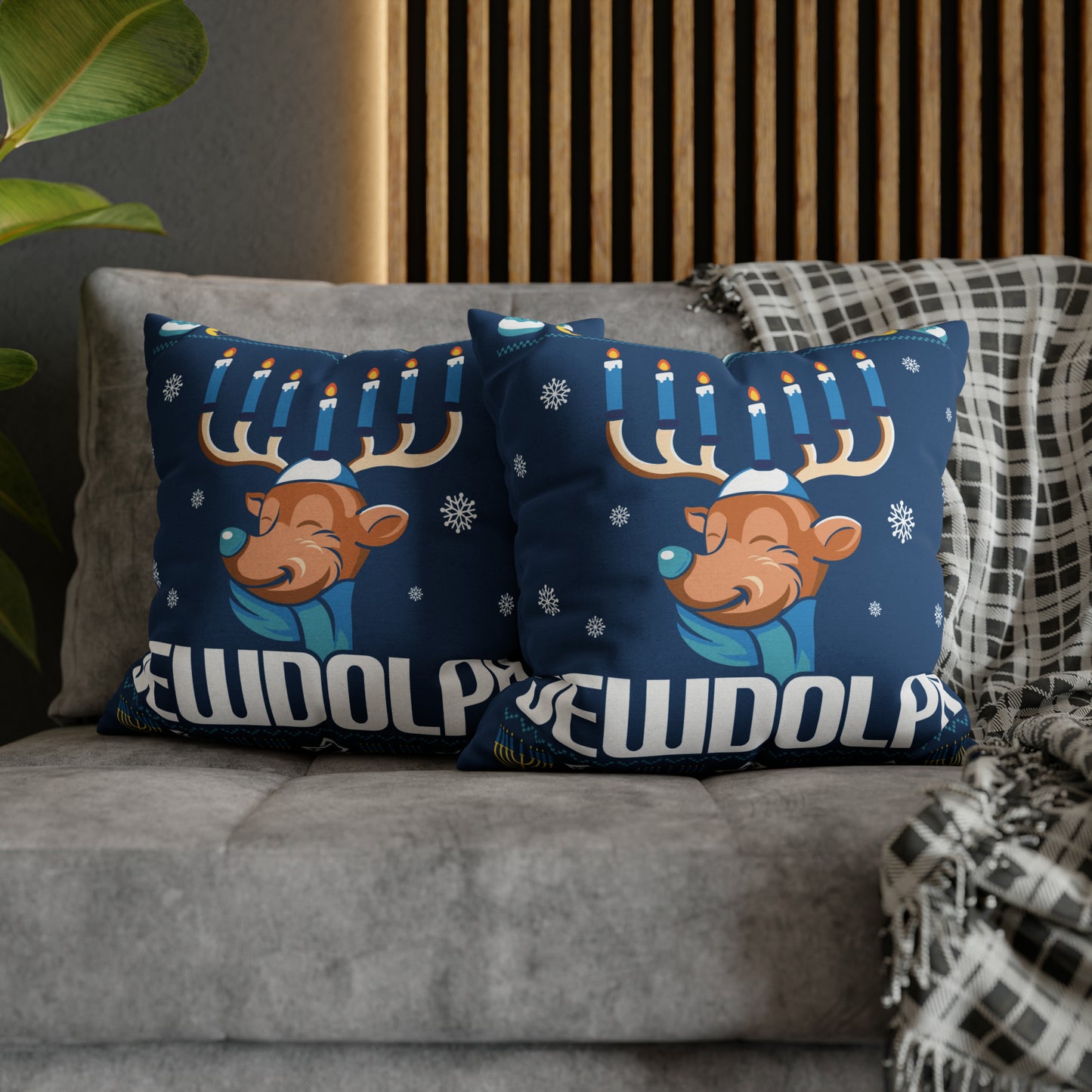 "Jewdolph" Hanukkah Pillow Cover