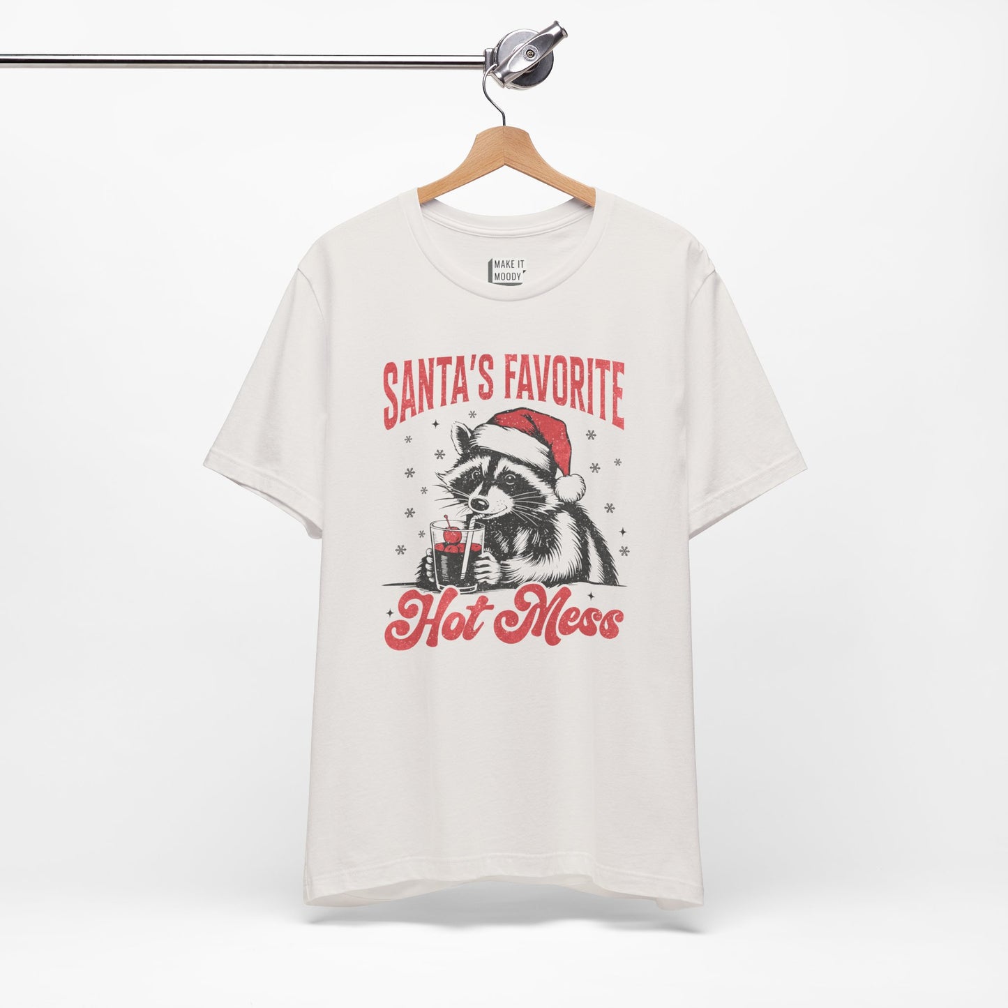 "Santa's Favorite Hot Mess" - Funny Christmas T-Shirt