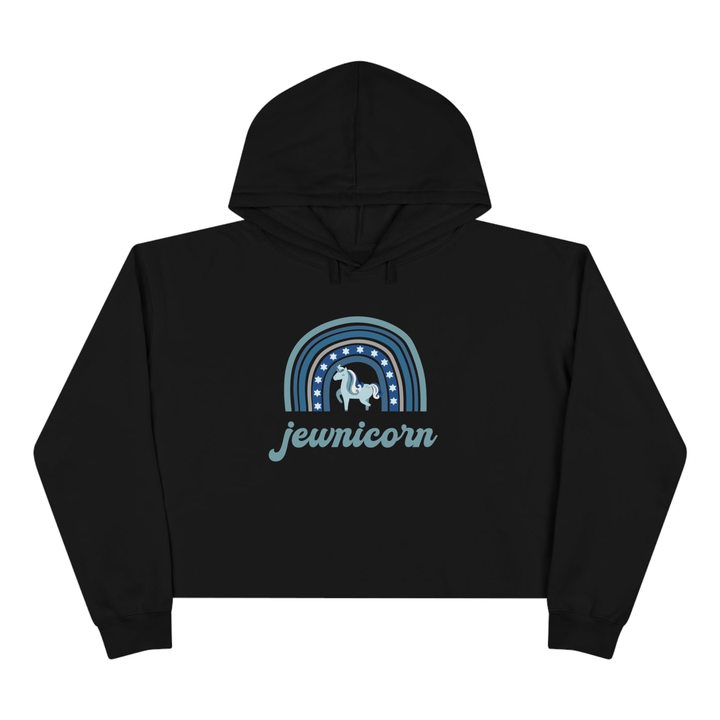 "Jewnicorn" Cropped Hanukkah Hoodie