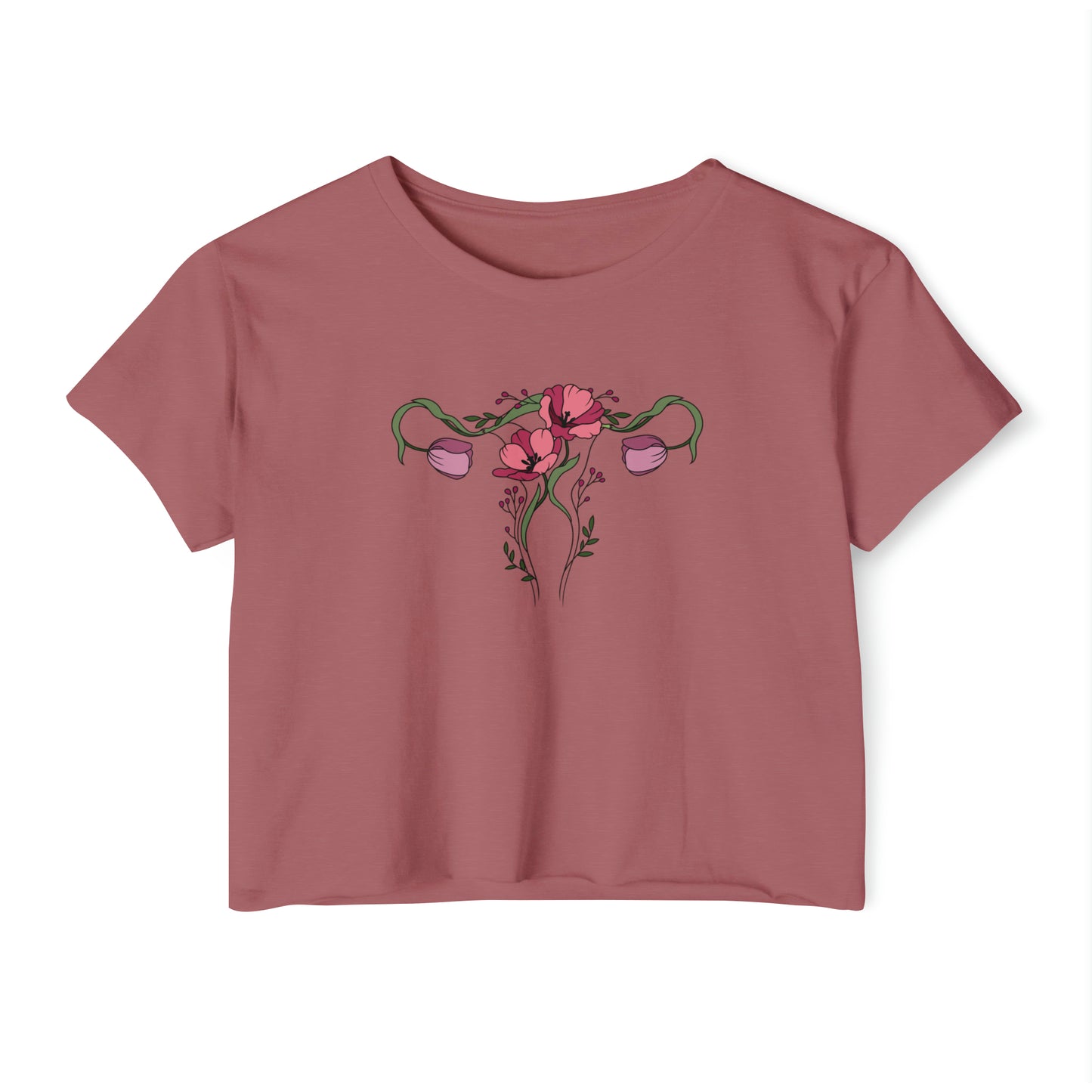 Floral Uterus Crop Top