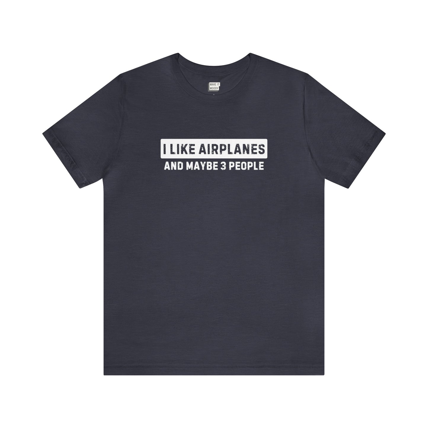 funny pilot t shirt, heather midnight navy