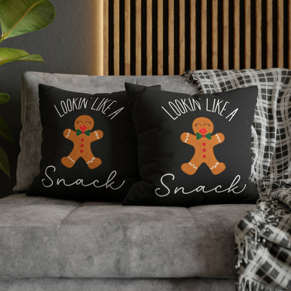"Lookin' Like a Snack" Christmas Pillow Cover, Black
