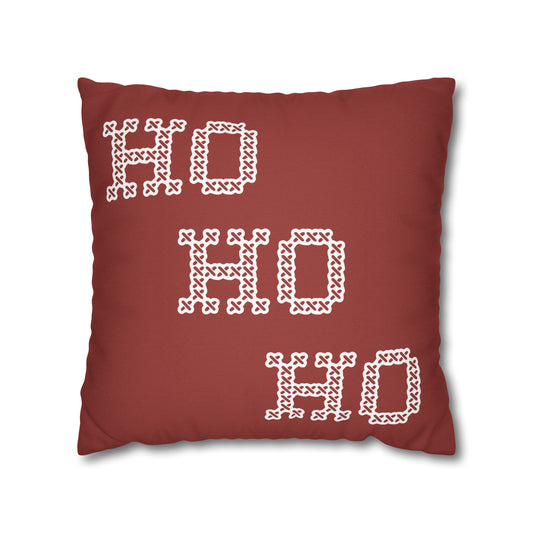 Ho Ho Ho Christmas Pillow Cover, Red