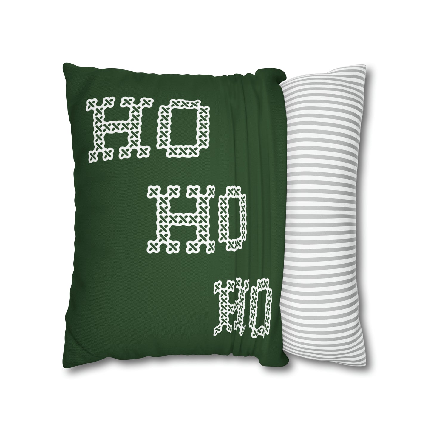 "Ho Ho Ho" Christmas Pillow Cover, Green