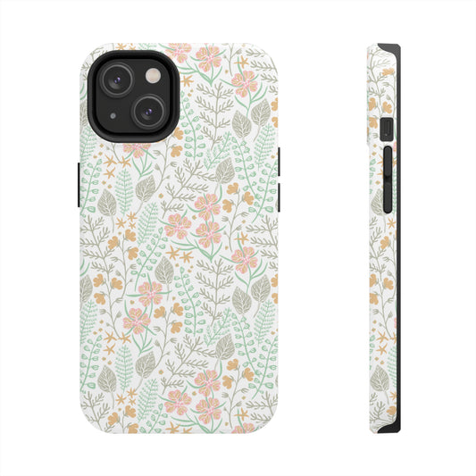 pastel colored dainty floral phone case