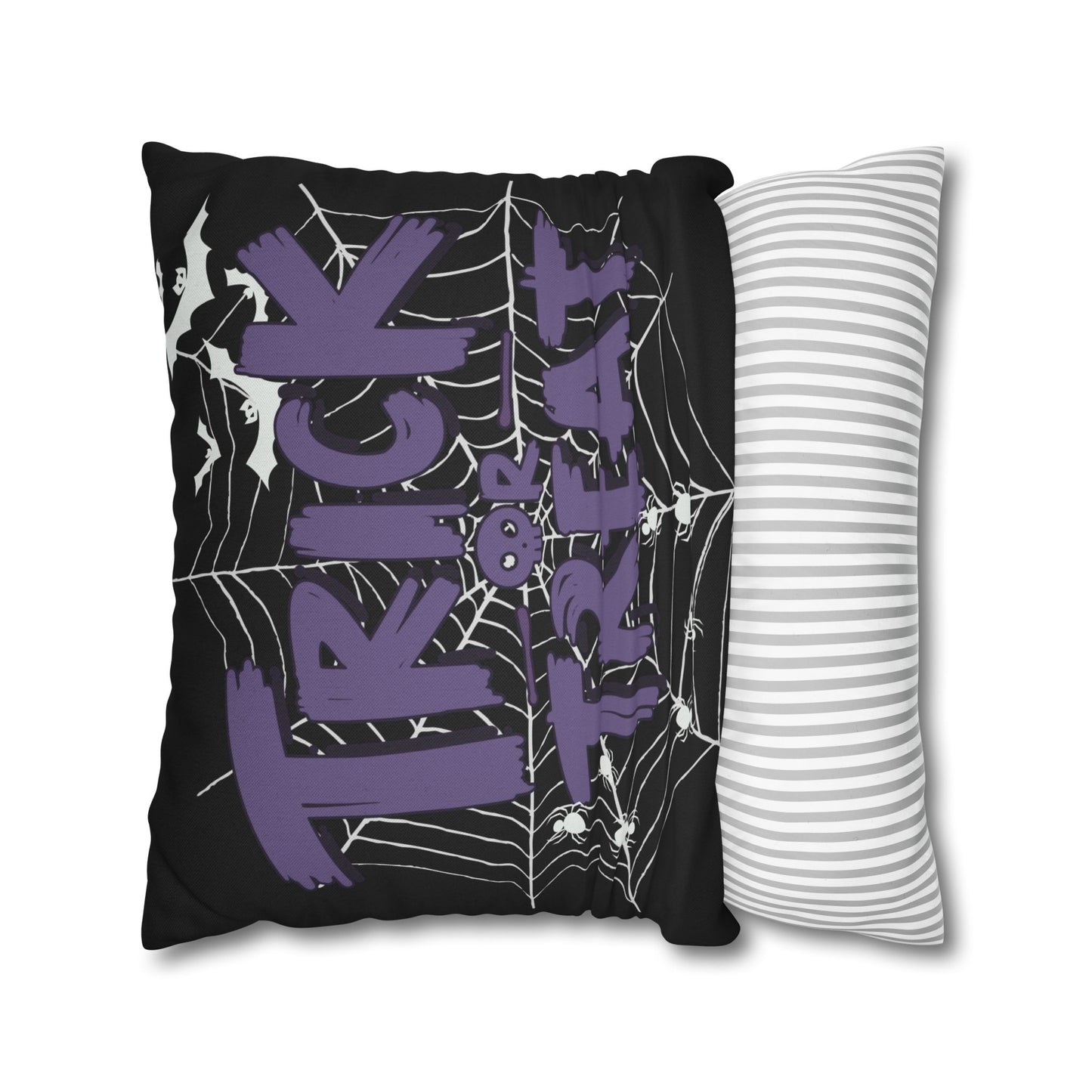 Trick-Or-Treat, Purple - Halloween Pillow Cover
