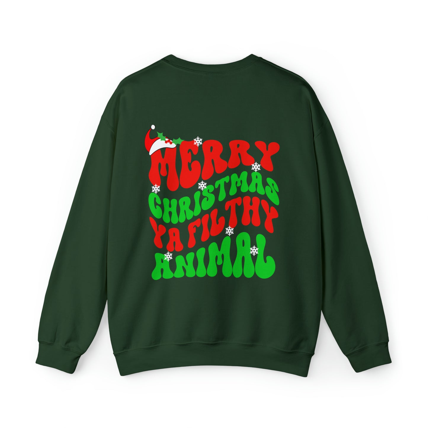 "Merry Christmas Ya Filthy Animal" Christmas Crewneck Sweatshirt