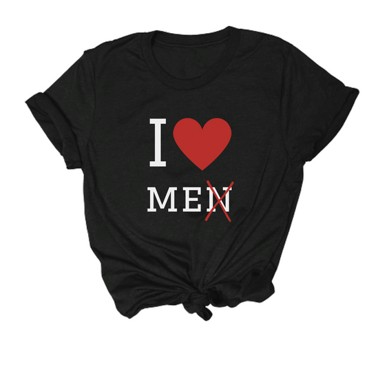feminist themed tshirt that says "I heart me"