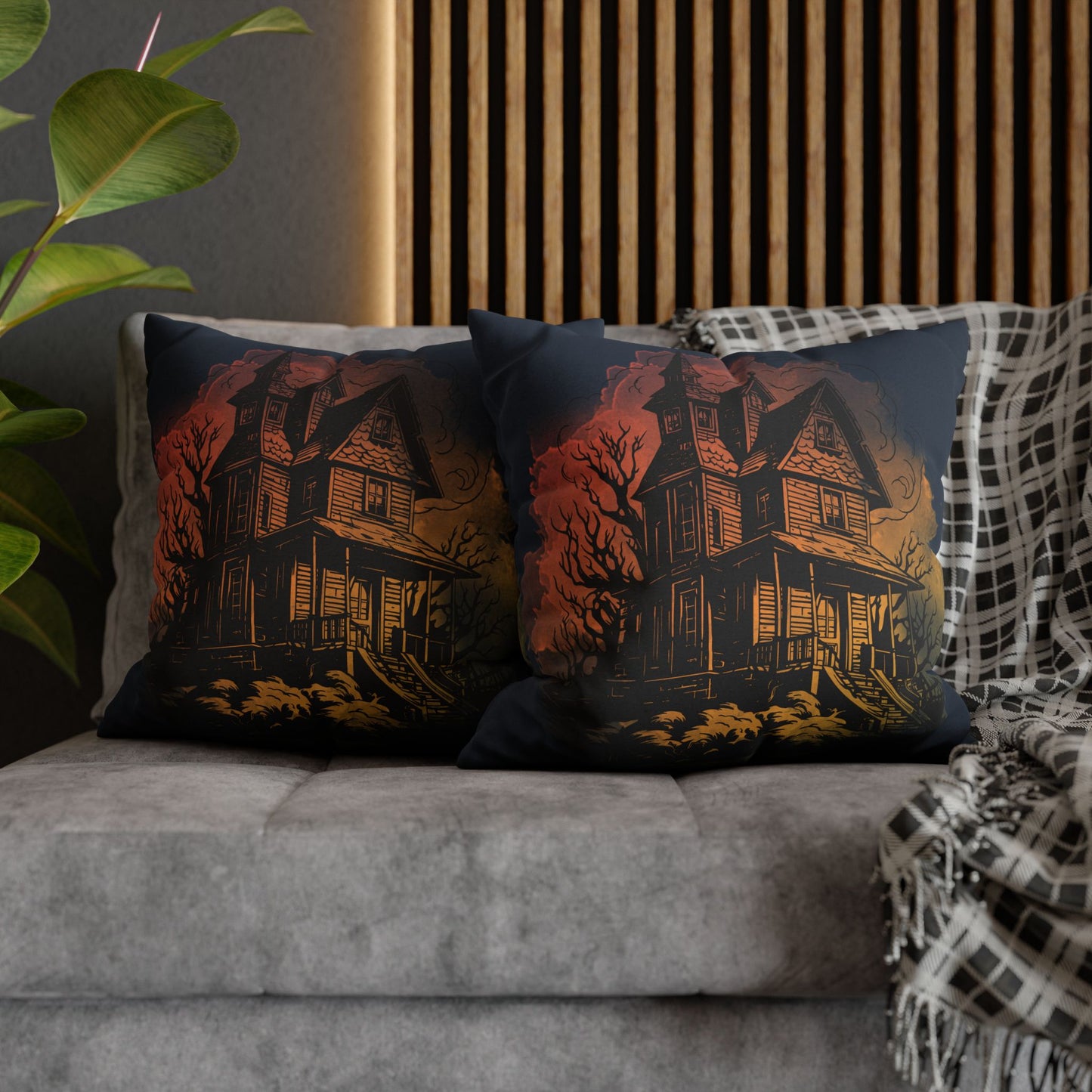 Haunted House 1 - Halloween Pillow Cover