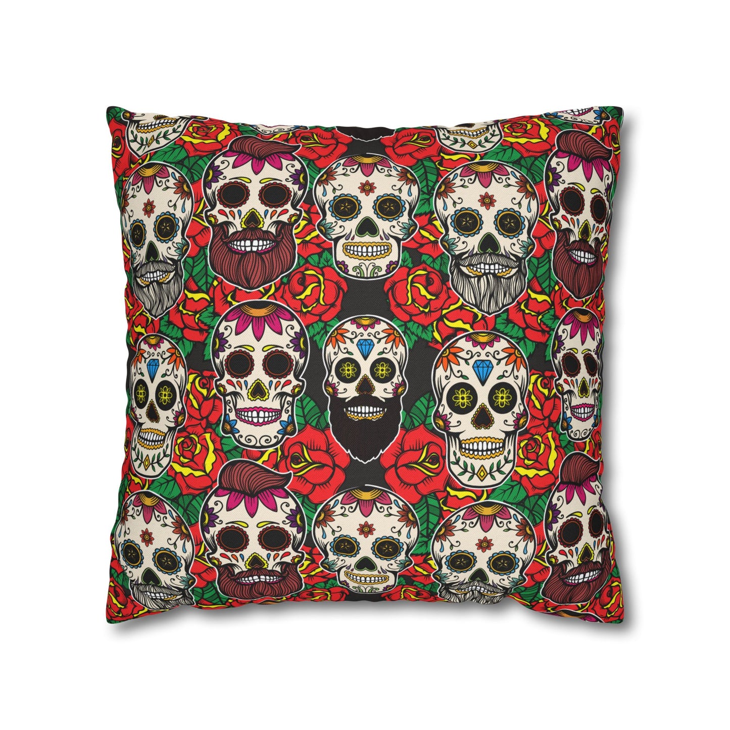 Bearded Sugar Skullz - Halloween Pillow Cover