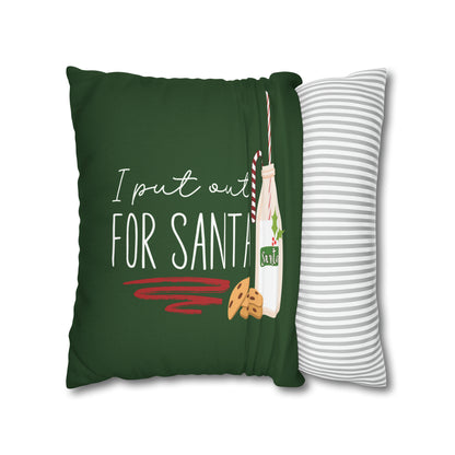 "I Put Out for Santa" Christmas Pillow Case, Green