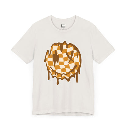 Retro Checkered Smiley Halloween Tee