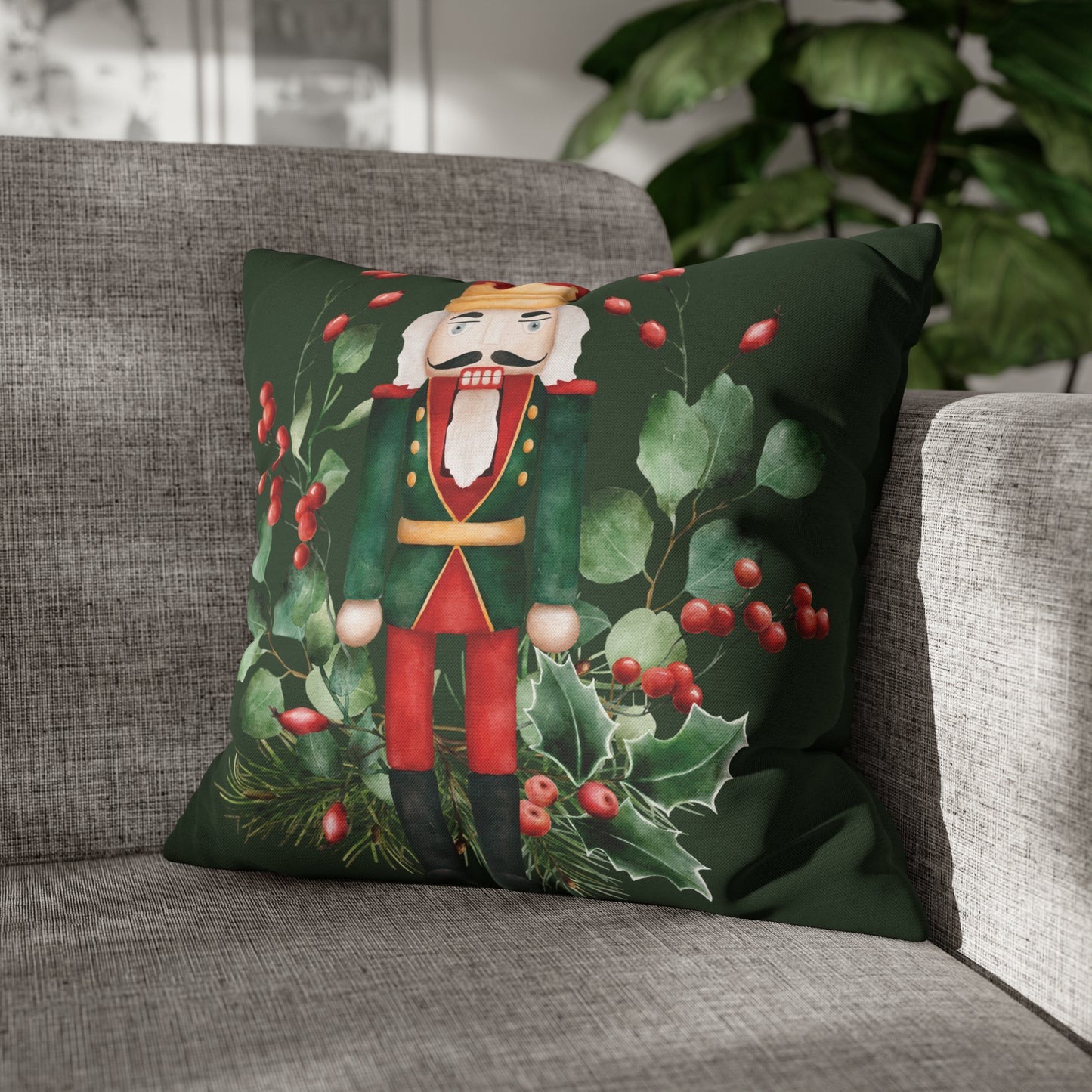 Nutcracker Christmas Pillow Cover