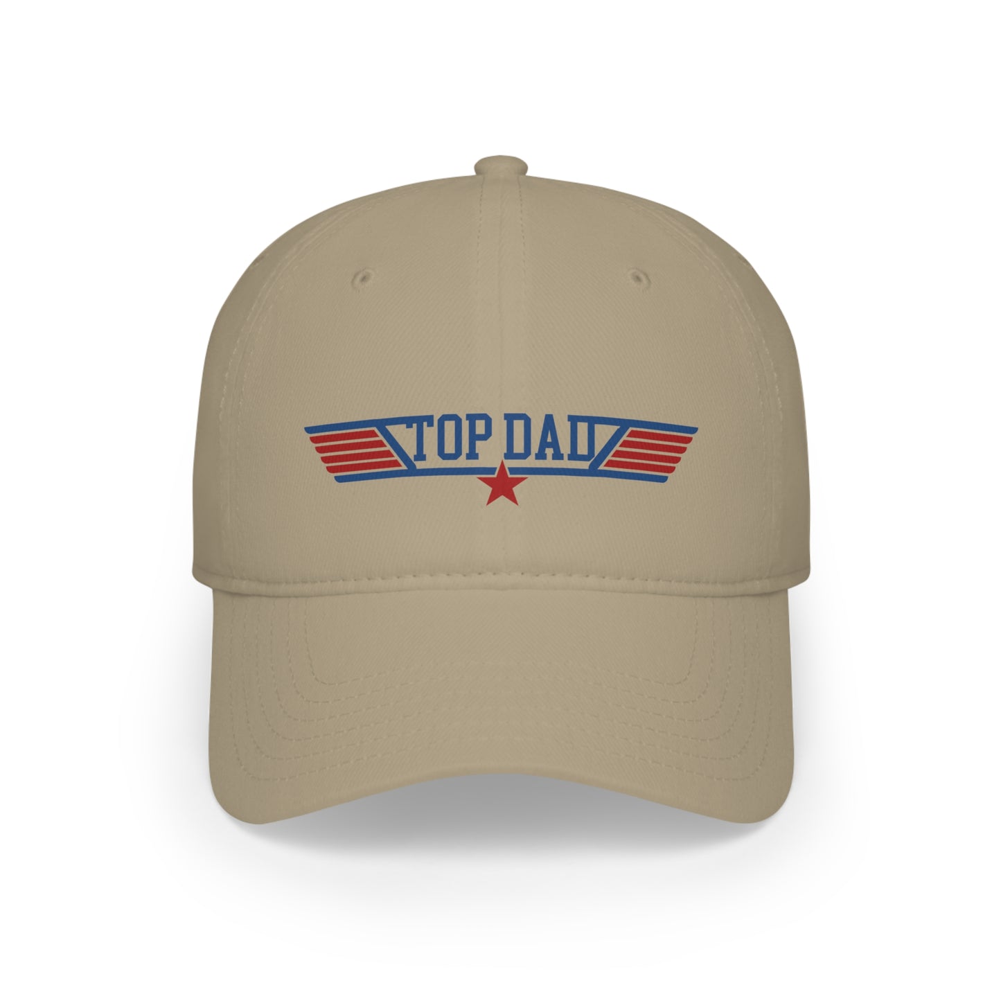 "top dad" aviation hat in khaki, front
