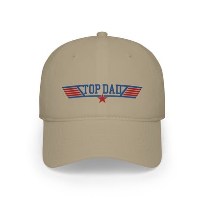 "top dad" aviation hat in khaki, front