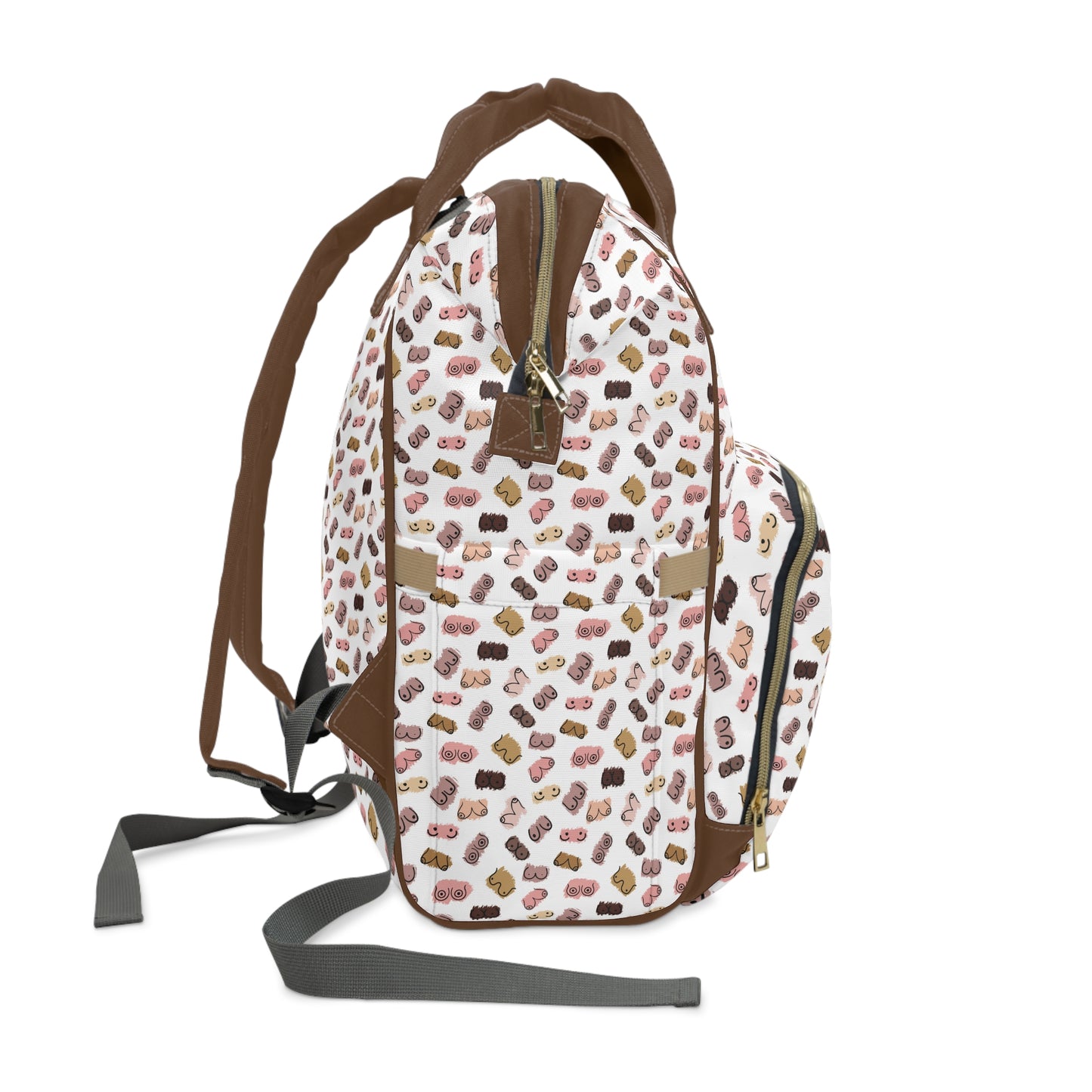 Boobie Print Diaper Bag Backpack for Breastfeeding Moms