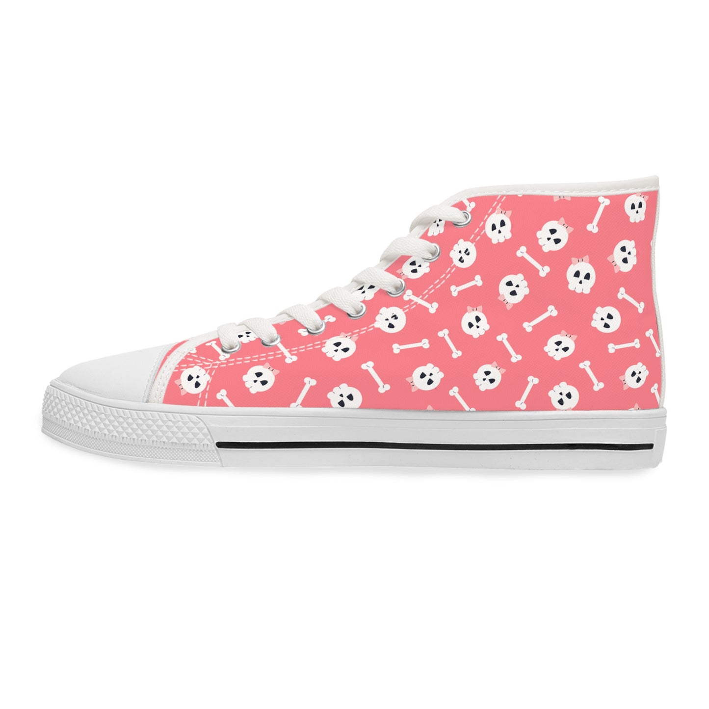 Sassy Skulls - Women's High Top Halloween Sneakers