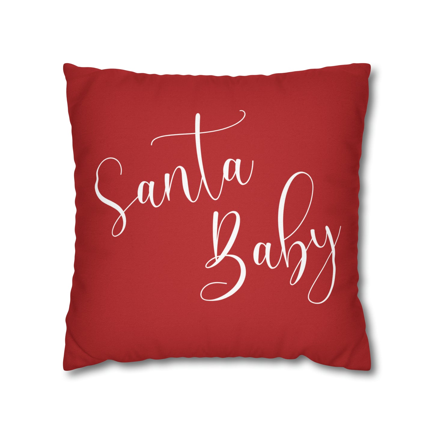 "Santa Baby" Christmas Pillow Cover, Red