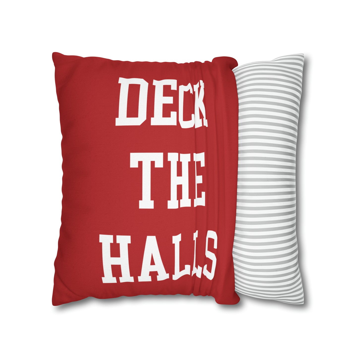 Deck The Halls Christmas Pillow Cover, Red