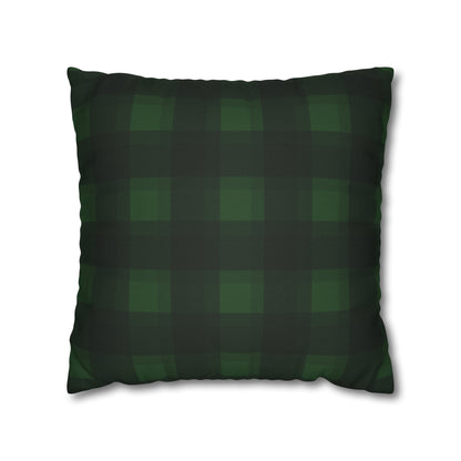 Dark Green Gingham Christmas Pillow Cover