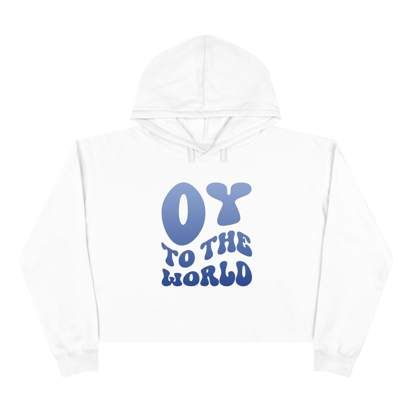 "Oy to The World" Retro Cropped Hanukkah Hoodie