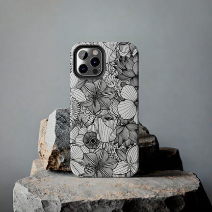 Black & White Floral Phone Case