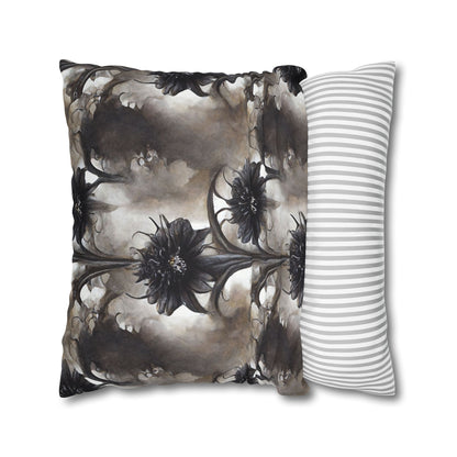 Black Floral - Halloween Pillow Cover