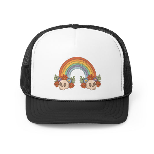Skull Rainbow Halloween Trucker Hat