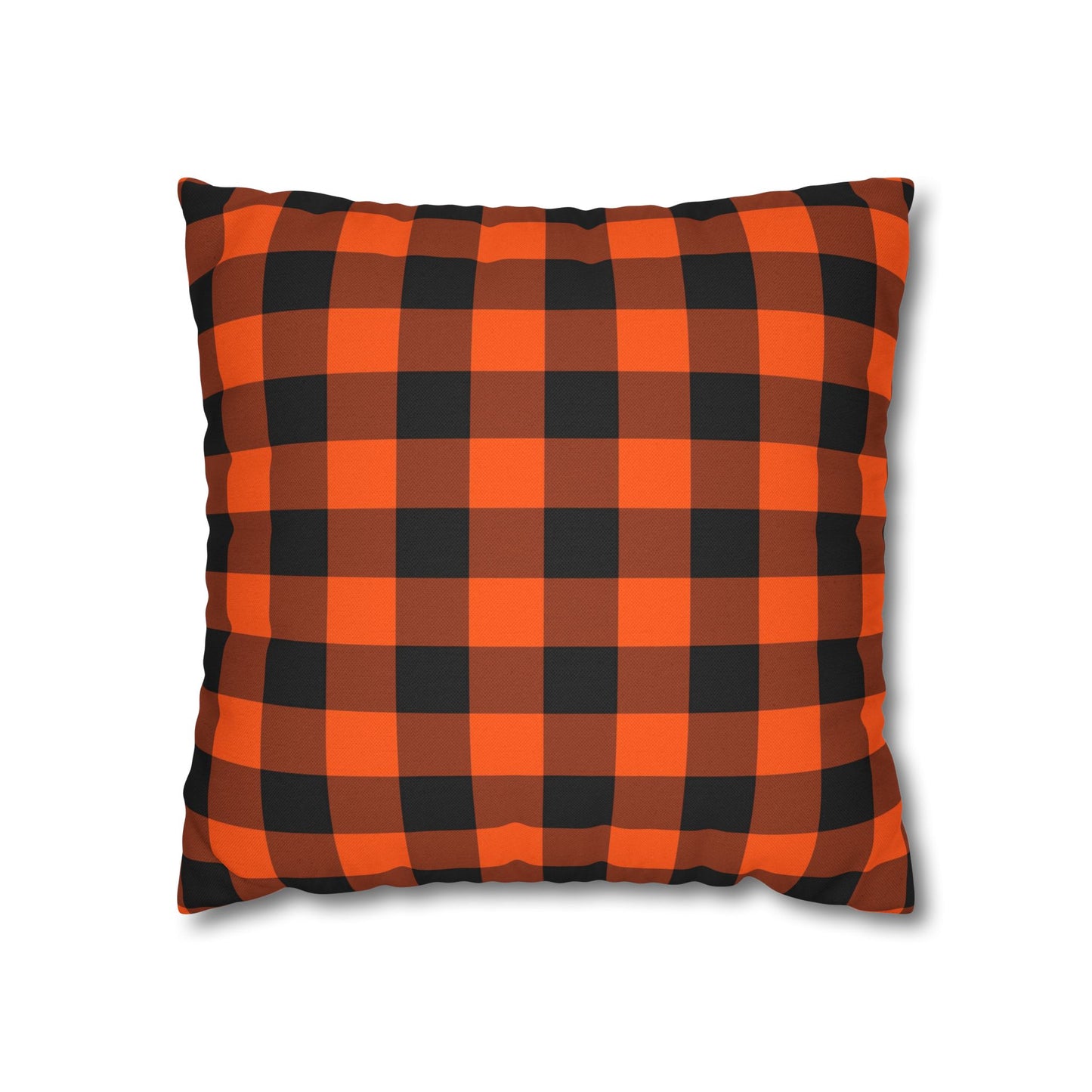 Black & Orange Gingham - Halloween Pillow Cover